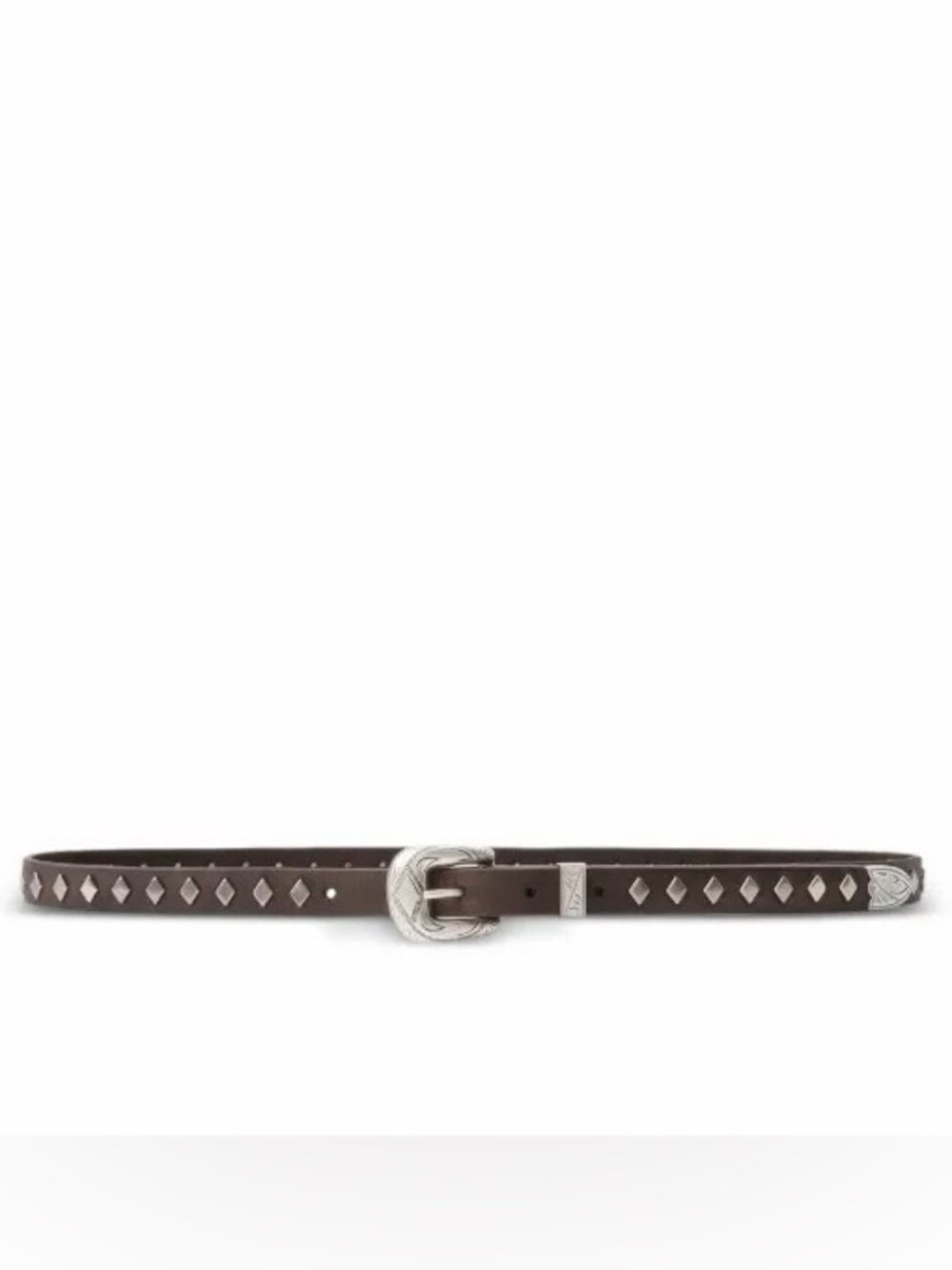 Ralph Lauren RRL | NWOT Brown Studded Leather Belt with Silver Buckle